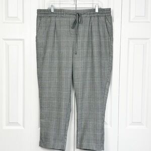 NWT Charlie Paige Black & White Glen Plaid Stretch Pull-On Pants XL